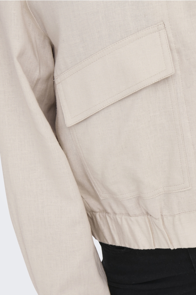 JDYKARI LINEN MIX SHORT JACKET OTW 15347652 MOONBEAM
